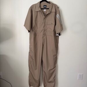 NWT Key Coveralls Size 3XLT Tan Unlined Poplin Short Sleeve Workwear Uniforms